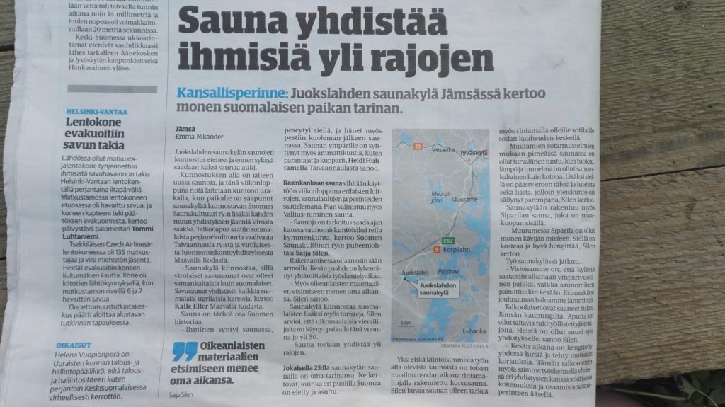 Saunakylän kesäleiristä uutisoitiin useissa sanomalehdissä.